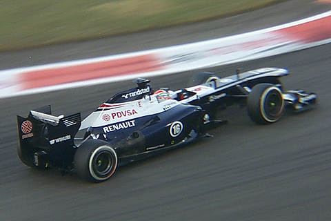 Williams FW35 Renault Driven by Pastor Maldonado in Action