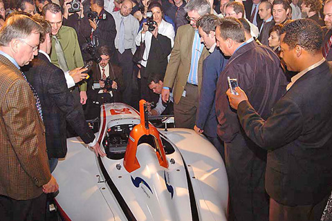 Crowd Gathers Around New Atlantic Car