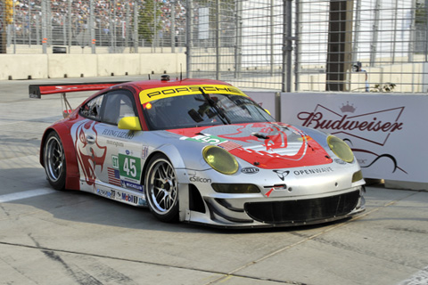 Porsche 911 GT3 RSR driven by Jörg Bergmeister and Patrick Long in Action