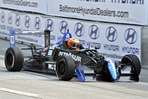 USF200 Driven by Juan Piedrahita w/Front Wing Damage