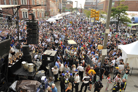 A Huge Throng Enjoy The ALMS Podium Celebration