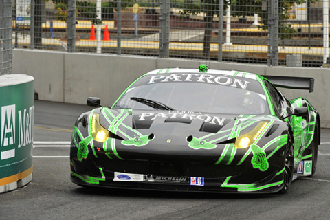 Ferrari F458 Italia GT Driven by Scott Sharp and Johannes van Overbeek in Action