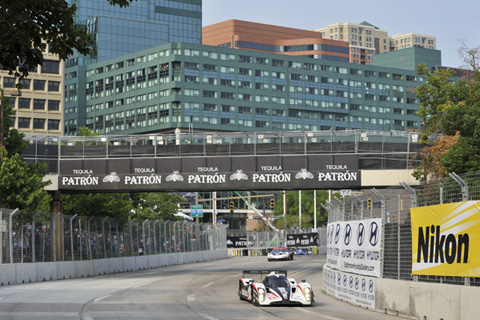 Cars Though Turn 2 Under Pedestrian Bridge