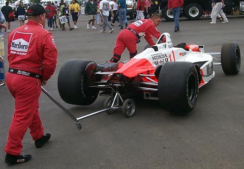 Wheeling Back de Ferran's Car