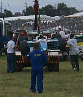 Patrick Carpentier's Car On Hook