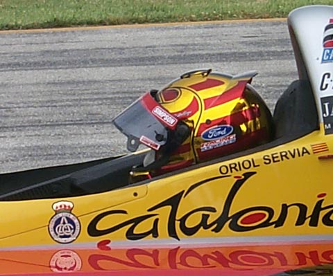 Oriol Servia In Car In Pits