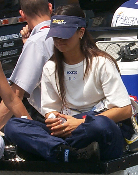 Danica Patrick Sitting on Pit Cart