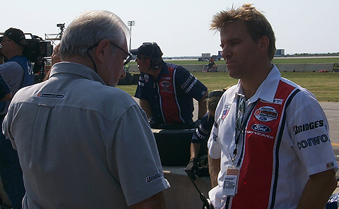 Chris Pook Talking to Stefan Johansson