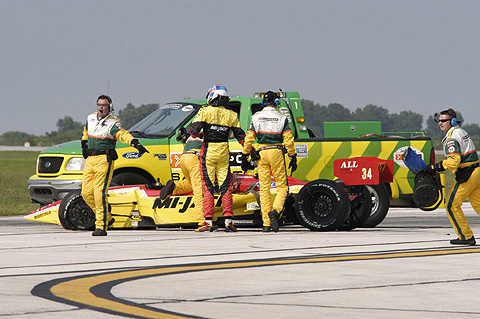 Justin Wilson's Damaged Car