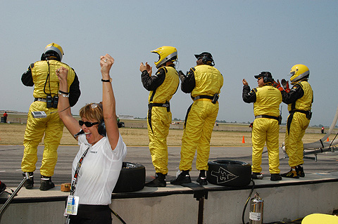 A.J. Allmendinger's Crew Celebrating