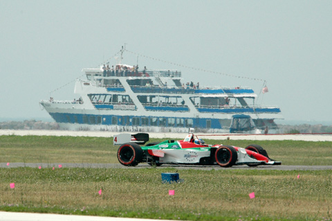 Bjorn Wirdheim in Action in Front of Yacht