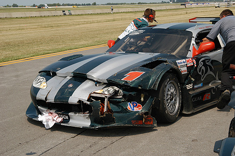 Paul Gentilozzi's Damaged Car in Pits