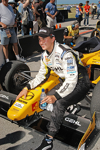 Graham Rahal Poising With Car