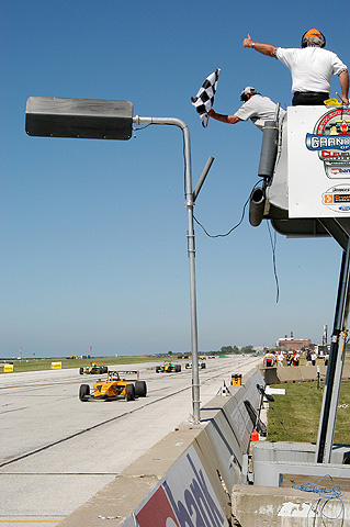 Graham Rahal Taking Checkered Flags