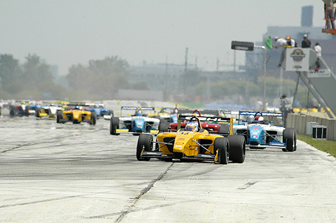 Graham Rahal Leading On Restart