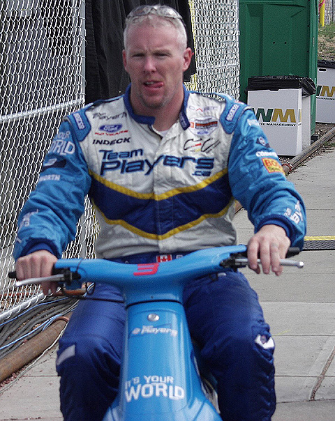 Paul Tracy on Pit Bike