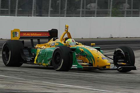 Damaged Alex Tagliani in Action