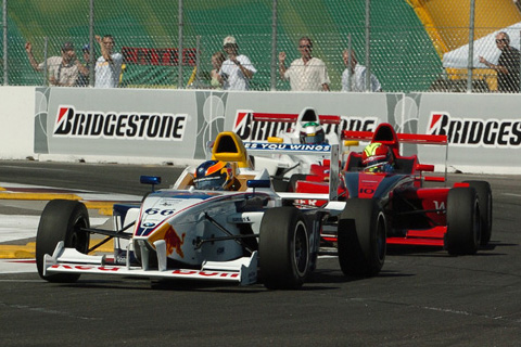 Robert Wickens Leading Pair of Cars