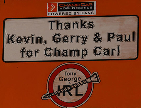 Great Champ Car Fan Sign