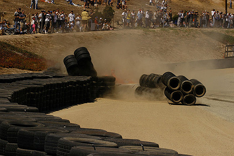 Nelson Philippe Hits Tire Wall