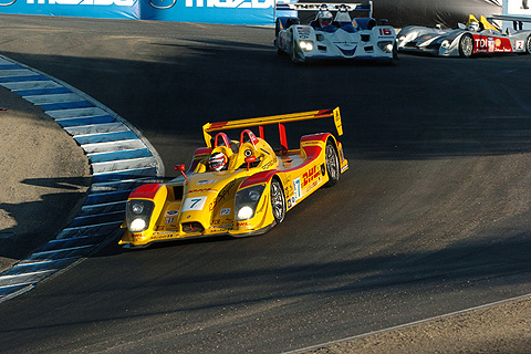 Porsche RS Spyder P2 Leading P1 Cars in Corkscrew