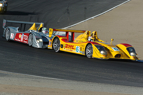 Porsche RS Spyder leading Audi R10