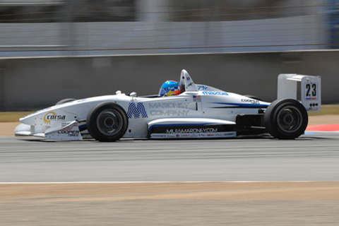 Pacific F2000 Driver Miles Maroney in Action