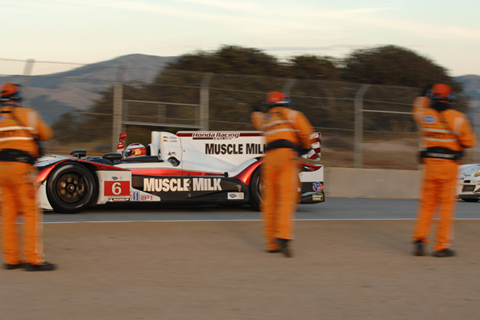 Muscle Milk Car Acknowledging Workers After Victory