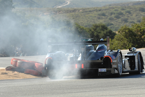 Rear Tires Lighting up on LMP2 HPD ARX-03b Driven by Scott Tucker and Marino Franchitti