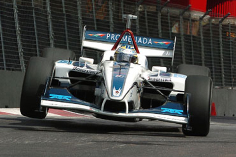 Mario Dominguez's Rear End Lifting Over Chicane