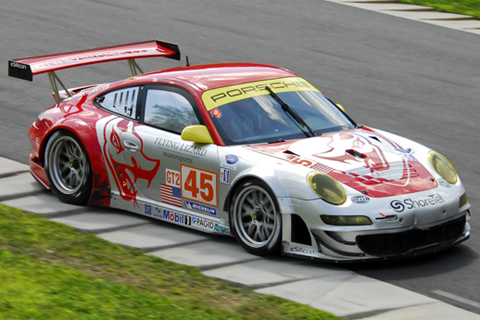 Porsche 911 RSR GT2 Driven by Jorg Bergmeister and Patrick Long in Action