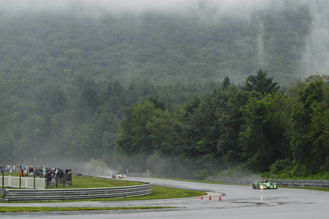 Rain Penetrates the Berkshire Mountains at Lime Rock