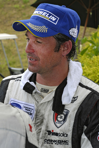 Patrick Dempsey After Race by Podium