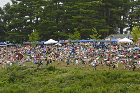 Fans on the Hillside Overlooking the Esses