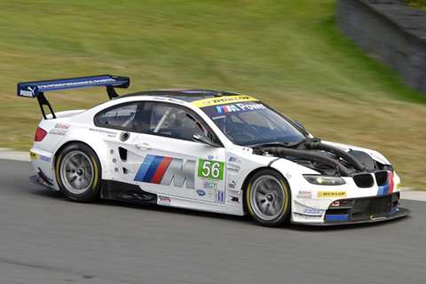 Missing Hood on BMW E92 M3 GT Driven by Joey Hand and Dirk Müller in Action