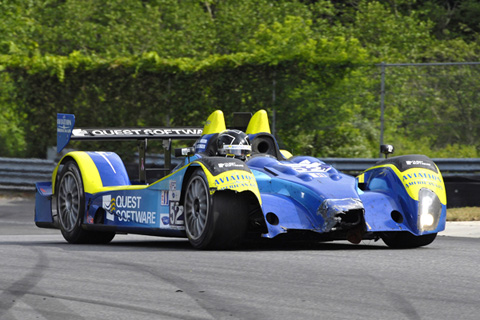 Damaged Oreca FLM09 LMPC Driven by Butch Leitzinger and Ken Dobson