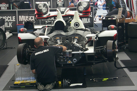 Muscle Milk Crew Working on HPD ARX-03a in Paddock