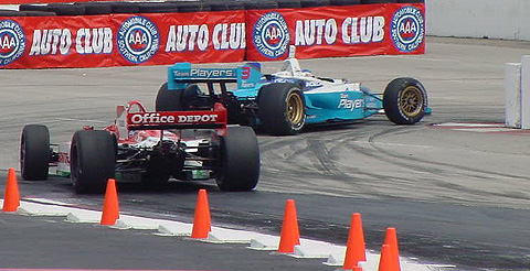 Paul Tracy Leads Michel Jourdain in Hairpin