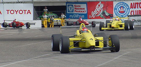 A.J. Allmendinger Leads First Lap