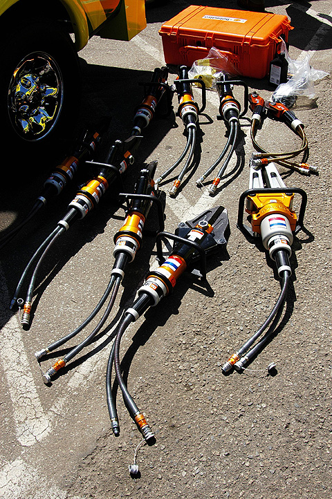 Jaws of Life Laid Out on Ground