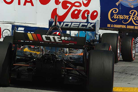 Rear View of Dan Clarke Trailing Paul Tracy