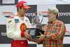 George Lucas Hands Winning Trophy to Sebastien Bourdais Thumbnail