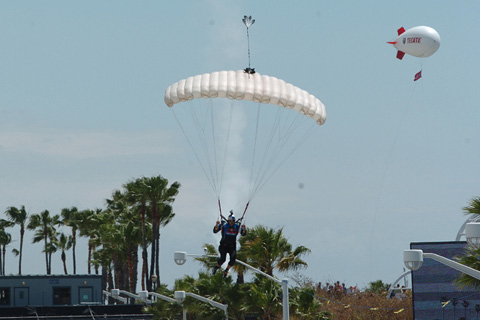 Parachutist Coming Down