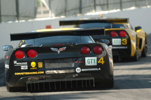 Two Corvette C6-R GT1 Rear Views