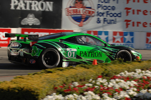 Ferrari 458 Italia GT Driven by Scott Sharp and Johannes van Overbeek in Action