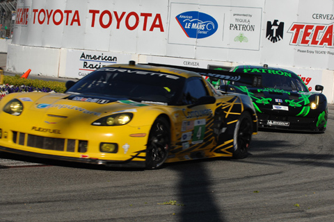 Chevrolet Corvette C6 ZR1 GT Driven by Oliver Gavin and Tommy Milner Leading Ferrari