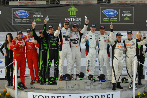 Podium of all Class Winners and Trophy Girls