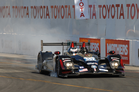 HPD ARX-03b LMP2 Driven by Scott Tucker and Marino Franchitti Locking Up