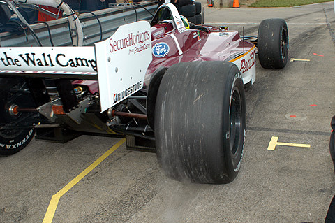 Bruno Junqueira Leaving Pit