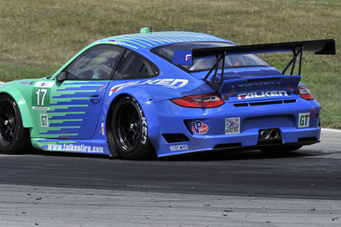 Rear View of Team Falken Tire Porsche 911 GT3 RSR